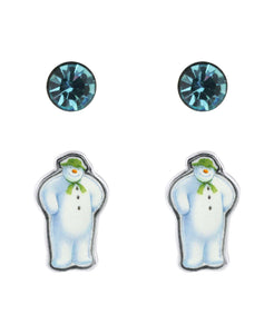 Snowman Cubic Zirconia Set of 2 Stud Earrings - Rhona Sutton Jewellery