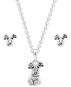 Snowdog Pendant Necklace and Earring Set - Rhona Sutton Jewellery