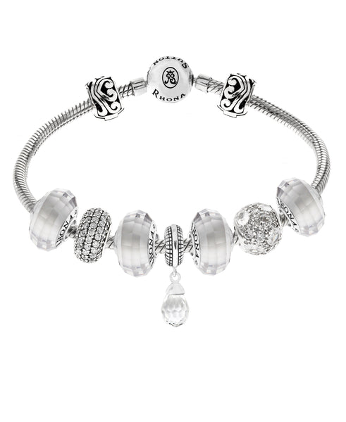 Cubic Zirconia Multi-Charm Bracelet Gift Set in Sterling Silver (4 colors) - Rhona Sutton Jewellery