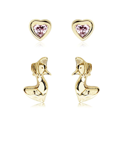 Beatrix Potter Gold Plated Silver Jemima Puddle Duck Set of 2 Stud Earrings - Rhona Sutton Jewellery