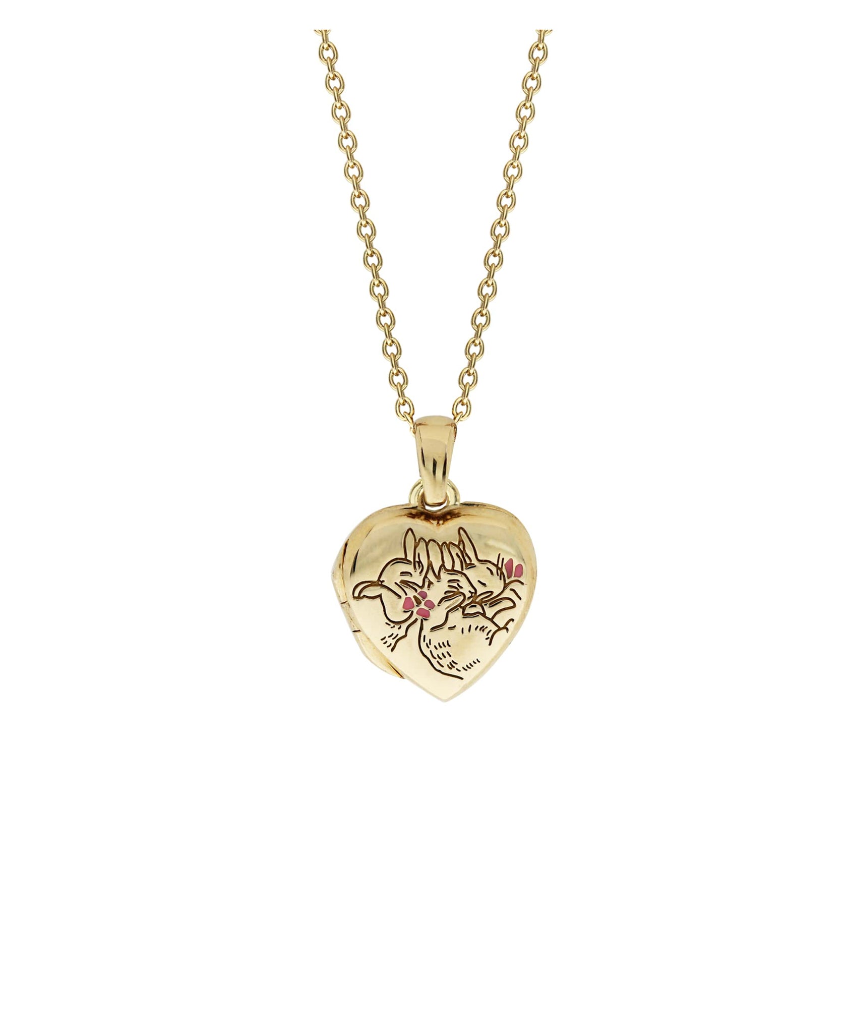 Beatrix Potter Sterling Silver Sleeping Bunnies Heart Locket Necklace - Rhona Sutton Jewellery