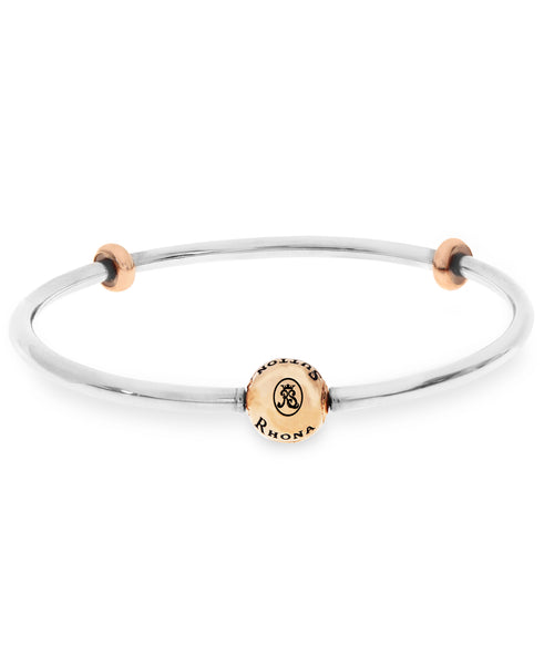 Charm Holder Bangle Bracelet with Stopper Beads (3 colors) - Rhona Sutton Jewellery
