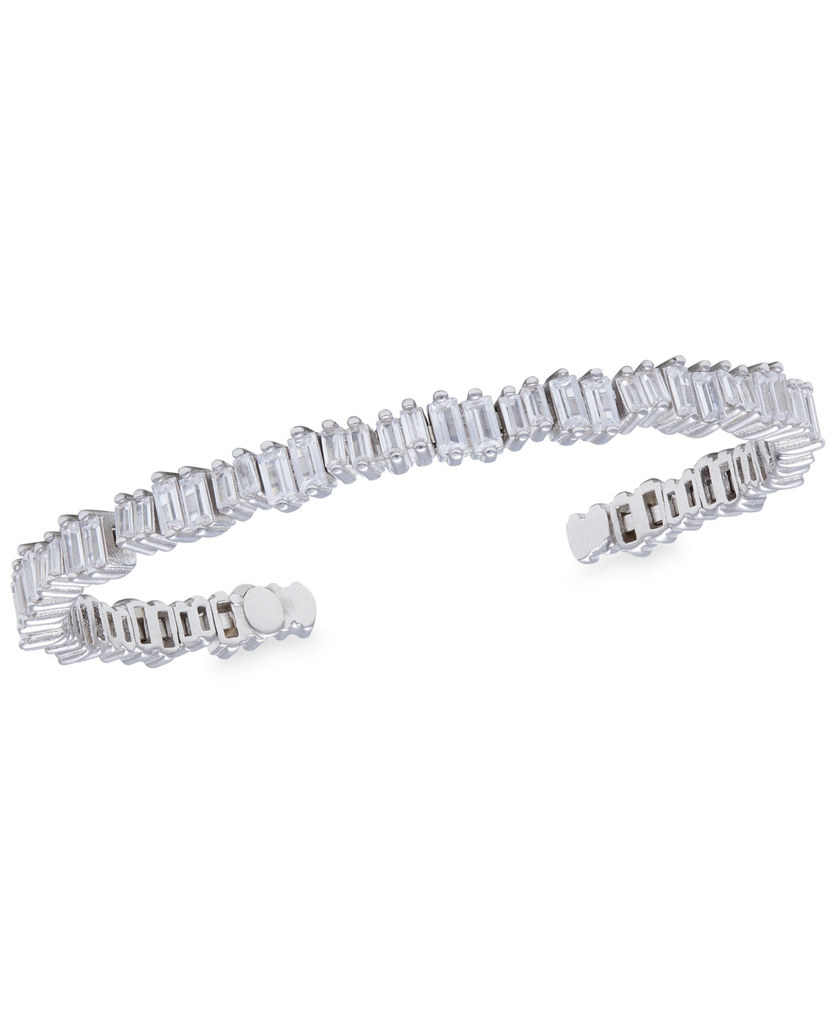 Rhona Sutton Staggered Crystals Sterling Silver Cuff Bracelet - Rhona Sutton Jewellery