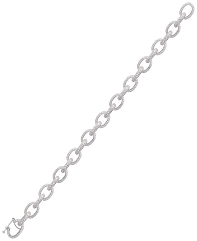 Rhona Sutton Plated Sterling Silver Crystal Cable Chain Bracelet - Rhona Sutton Jewellery