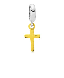 Two-Tone Cross Charm in Sterling Silver (2 colors) - Rhona Sutton Jewellery