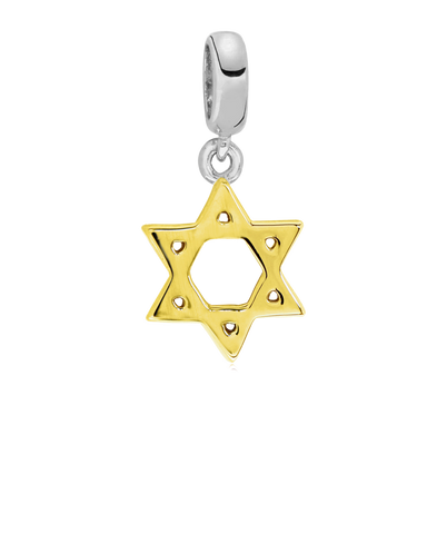 Two-Tone Star of David Bead Charm in Sterling Silver (2 colors) - Rhona Sutton Jewellery