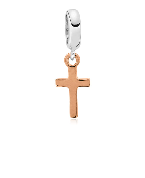 Two-Tone Cross Charm in Sterling Silver (2 colors) - Rhona Sutton Jewellery