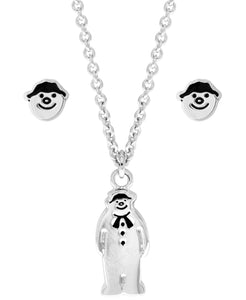 Snowman Pendant Necklace and Earring Set - Rhona Sutton Jewellery