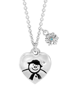 Snowman Heart Pendant Necklace - Rhona Sutton Jewellery