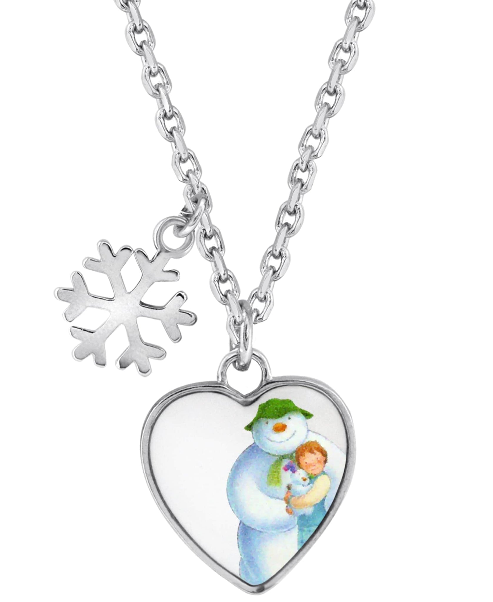 Snowman Snowflake and Heart Pendant Necklace - Rhona Sutton Jewellery