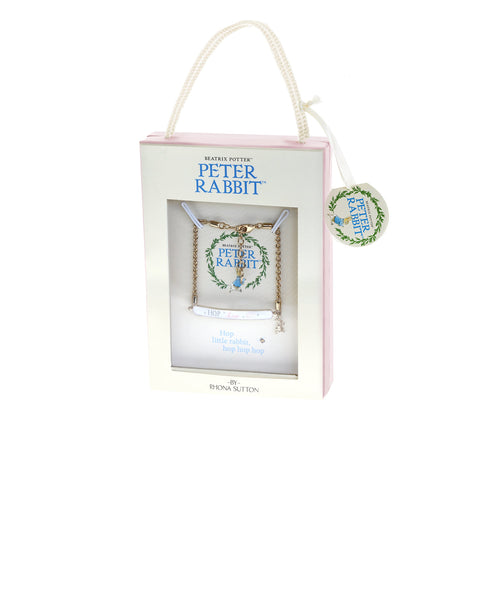 Beatrix Potter Children's Gold Peter Rabbit ID Charm Bracelet - Rhona Sutton Jewellery