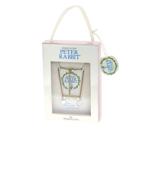 Beatrix Potter Children's Gold Peter Rabbit ID and Heart Charm Bracelet - Rhona Sutton Jewellery