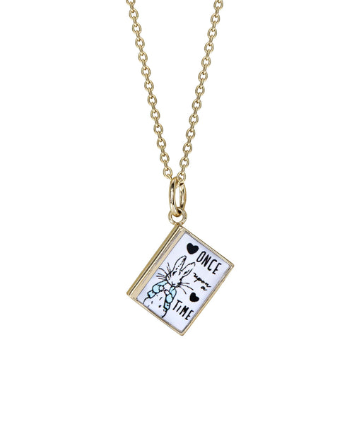 Beatrix Potter Gold Story Book Pendant Necklace - Rhona Sutton Jewellery