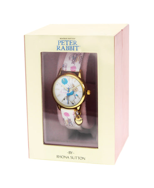 Beatrix Potter Children's Peter Rabbit Steel and Printed Leather Watch - Rhona Sutton Jewellery