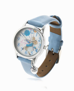 Beatrix Potter Children's Peter Rabbit Steel and Blue Leather Watch - Rhona Sutton Jewellery