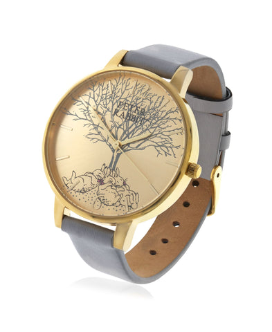 Beatrix Potter Ladies Bunnies Family Tree Steel and Leather Watch - Rhona Sutton Jewellery