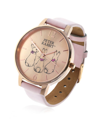 Beatrix Potter Ladies Three Bunnies Steel and Leather Watch - Rhona Sutton Jewellery
