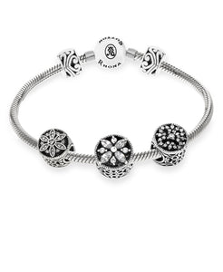 Cubic Zirconia Stone Charm Bracelet Gift Set in Sterling Silver (3 colors) - Rhona Sutton Jewellery