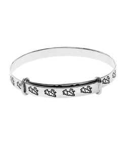 Beatrix Potter Sterling Silver Running Peter Rabbit Expander Bangle Bracelet - Rhona Sutton Jewellery