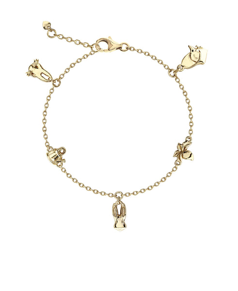 Beatrix Potter Gold Plated Sterling Silver Peter Rabbit Charm Bracelet - Rhona Sutton Jewellery