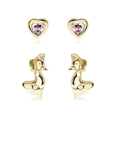 Beatrix Potter Gold Plated Silver Jemima Puddle Duck Set of 2 Stud Earrings - Rhona Sutton Jewellery