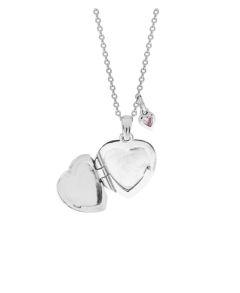 Beatrix Potter Sterling Silver Peter Rabbit Cubic Zirconia Heart Locket Necklace - Rhona Sutton Jewellery