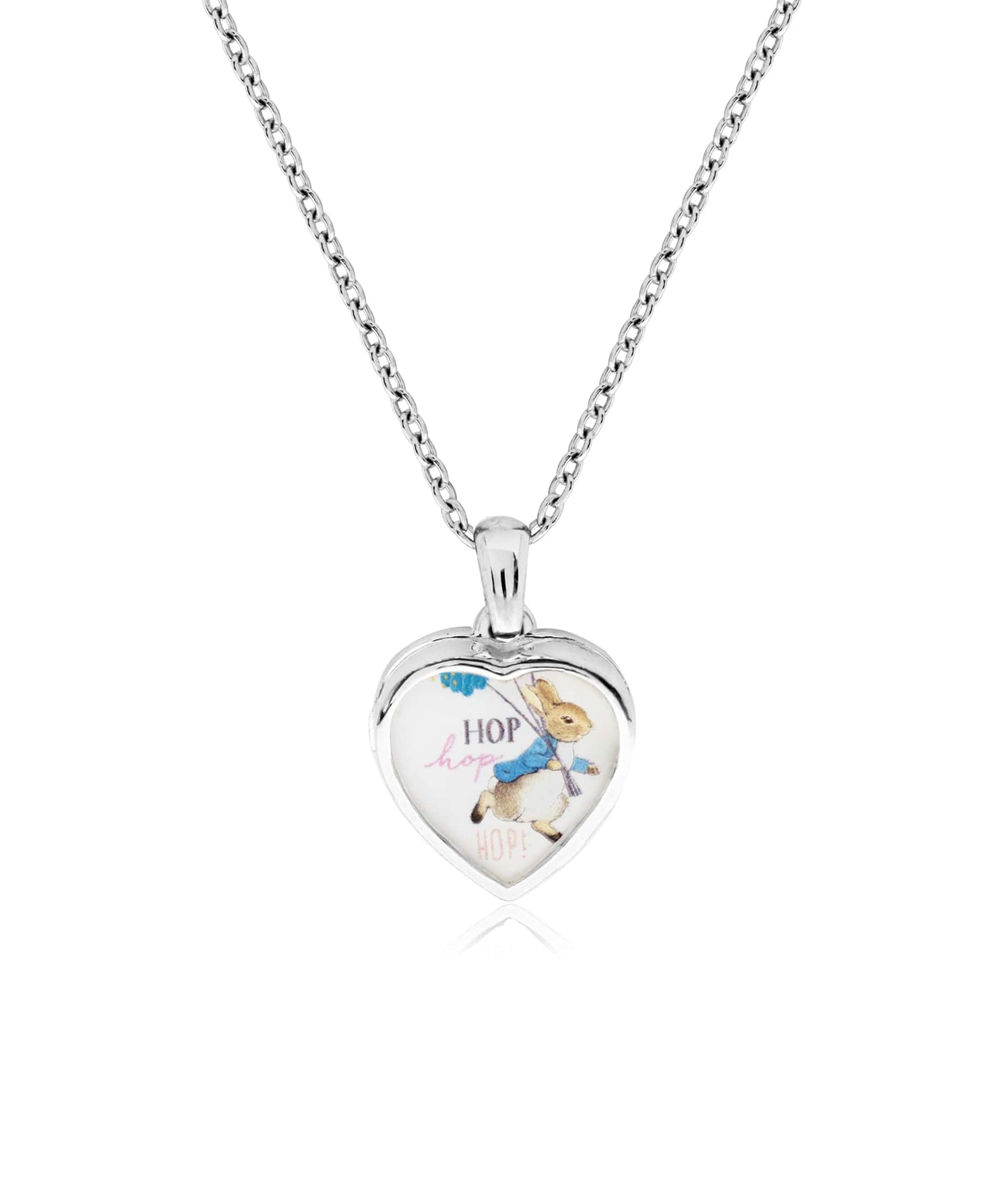 Beatrix Potter Sterling Silver Peter Rabbit Heart Locket Necklace - Rhona Sutton Jewellery