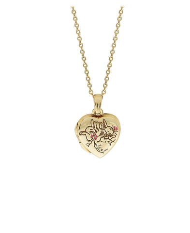 Beatrix Potter Sterling Silver Sleeping Bunnies Heart Locket Necklace - Rhona Sutton Jewellery