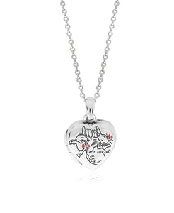 Beatrix Potter Sterling Silver Sleeping Bunnies Heart Locket Necklace - Rhona Sutton Jewellery