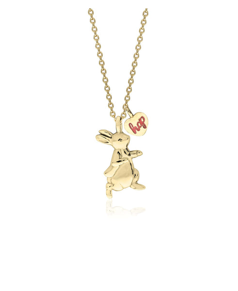 Beatrix Potter Sterling Silver Peter Rabbit Pendant Necklace with Charm - Rhona Sutton Jewellery