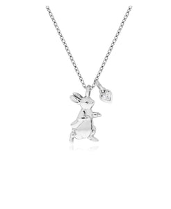 Beatrix Potter Sterling Silver Peter Rabbit Cubic Zirconia Pendant Necklace - Rhona Sutton Jewellery