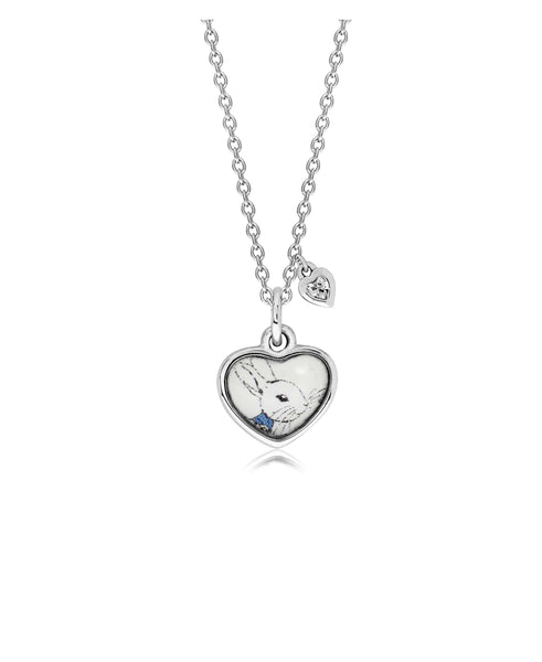 Beatrix Potter Sterling Silver Peter Rabbit Cubic Zirconia Pendant Necklace - Rhona Sutton Jewellery