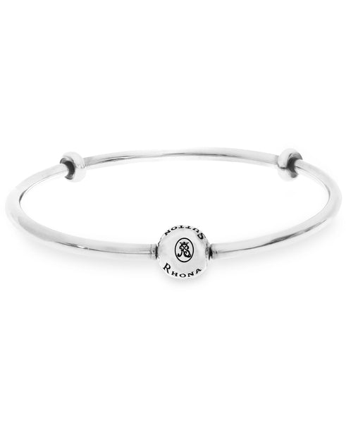 Charm Holder Bangle Bracelet with Stopper Beads (3 colors) - Rhona Sutton Jewellery