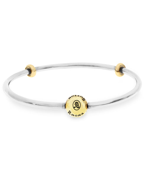 Charm Holder Bangle Bracelet with Stopper Beads (3 colors) - Rhona Sutton Jewellery