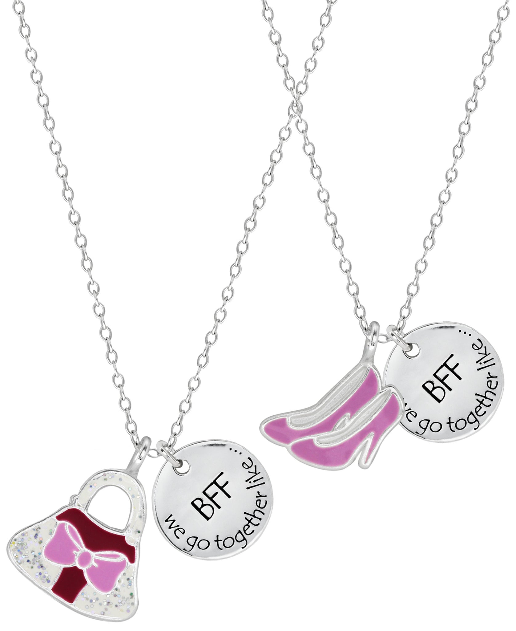 Children's Sterling Silver Shoes & Purse Best Friends Necklace Set - Rhona Sutton Jewellery