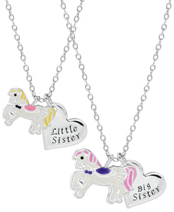 Children's Sterling Silver Horse Sisters Necklace Set - Rhona Sutton Jewellery