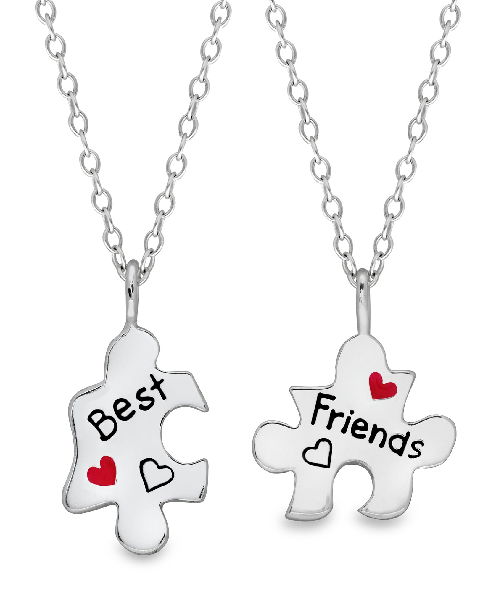 Children's Sterling Silver Puzzle Pieces Best Friends Necklace Set - Rhona Sutton Jewellery