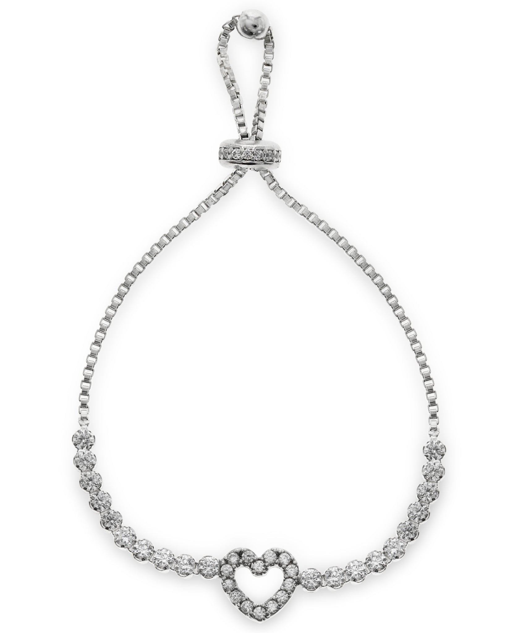 Children's Sterling Silver Cubic Zirconia Heart Friendship Bracelet - Rhona Sutton Jewellery