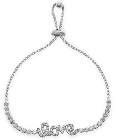 Children's Sterling Silver Cubic Zirconia Love Friendship Bracelet - Rhona Sutton Jewellery
