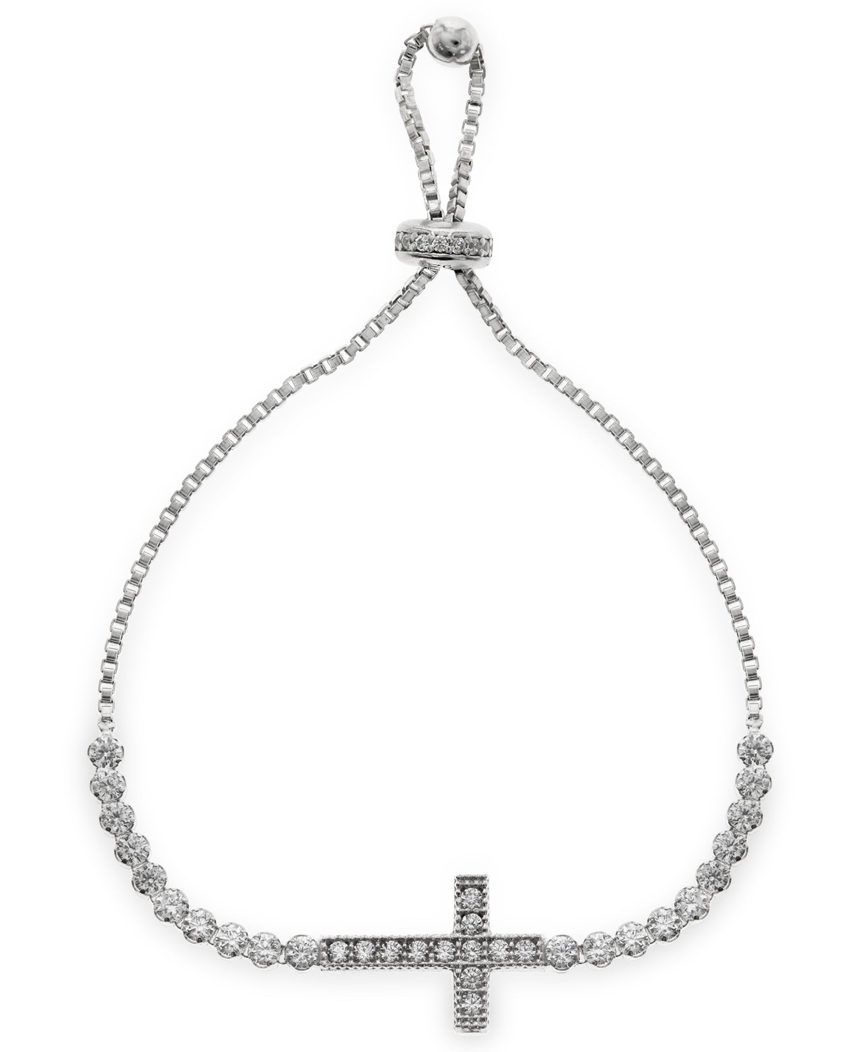 Children's Sterling Silver Cubic Zirconia Cross Friendship Bracelet - Rhona Sutton Jewellery