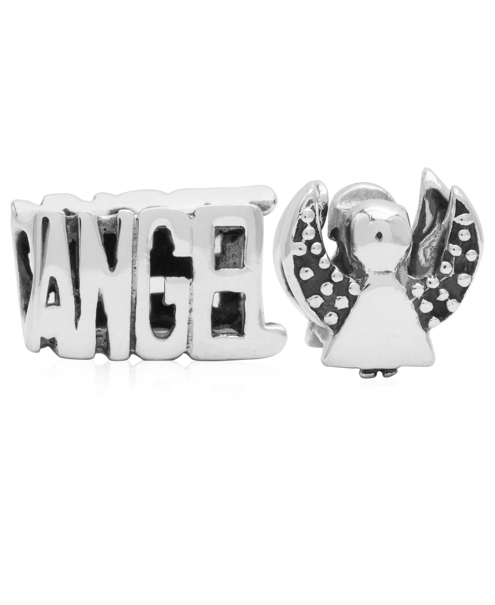 Children's Sterling Silver Angel Bead Charms - Set of 2 - Rhona Sutton Jewellery