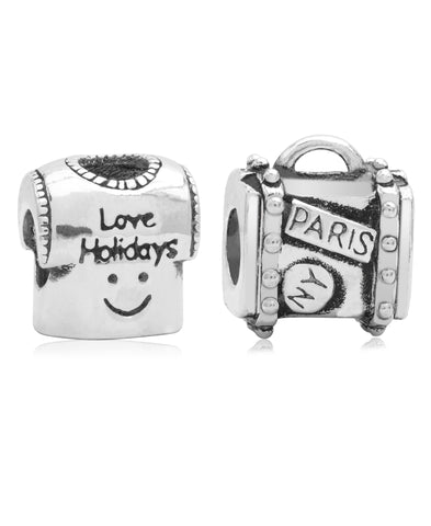 Children's Sterling Silver Holiday Travels Bead Charms - Set of 2 - Rhona Sutton Jewellery