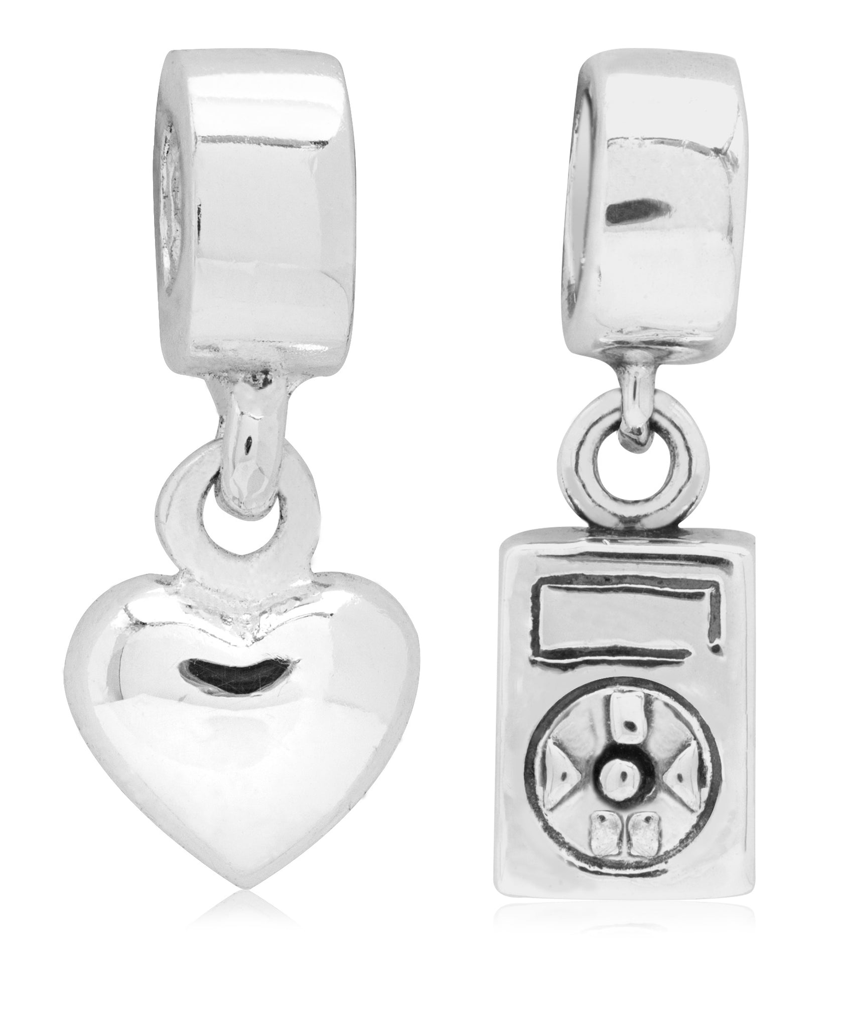 Children's Sterling Silver Music Love Drop Charms - Set of 2 - Rhona Sutton Jewellery