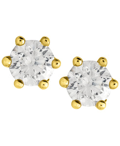 Children's 10K Gold Round Cubic Zirconia Stud Earrings - Rhona Sutton Jewellery