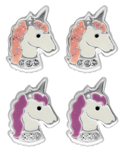 Children's Sterling Silver Unicorn Stud Earrings - Set of 2 - Rhona Sutton Jewellery
