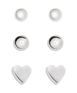Children's Sterling Silver & Pearl Stud Earrings - Set of 3 - Rhona Sutton Jewellery