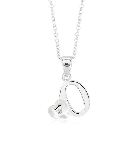 Children's Sterling Silver Initial & Heart Pendant Necklace - Rhona Sutton Jewellery