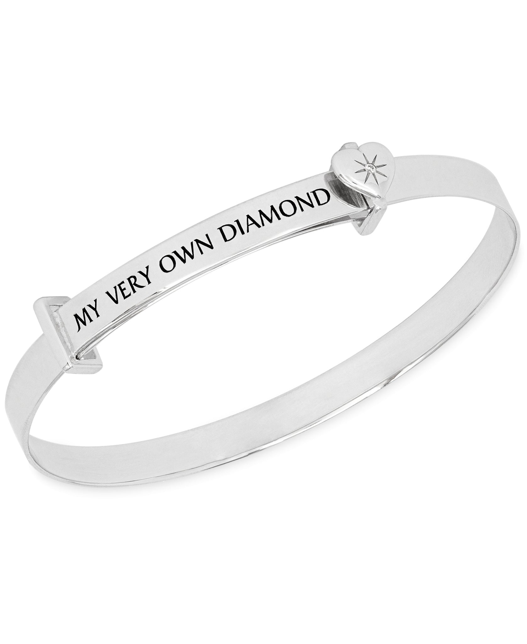 Children's Diamond Accent Sterling Silver Expander Bangle Bracelet - Rhona Sutton Jewellery