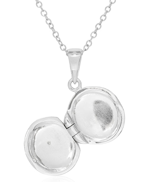 Children's Diamond Accent Cross Locket in Sterling Silver - Rhona Sutton Jewellery