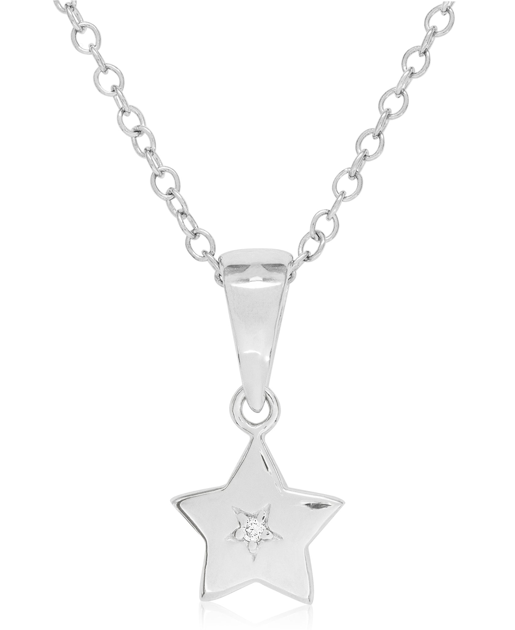 Children's Sterling Silver Diamond Accent Star Necklace - Rhona Sutton Jewellery